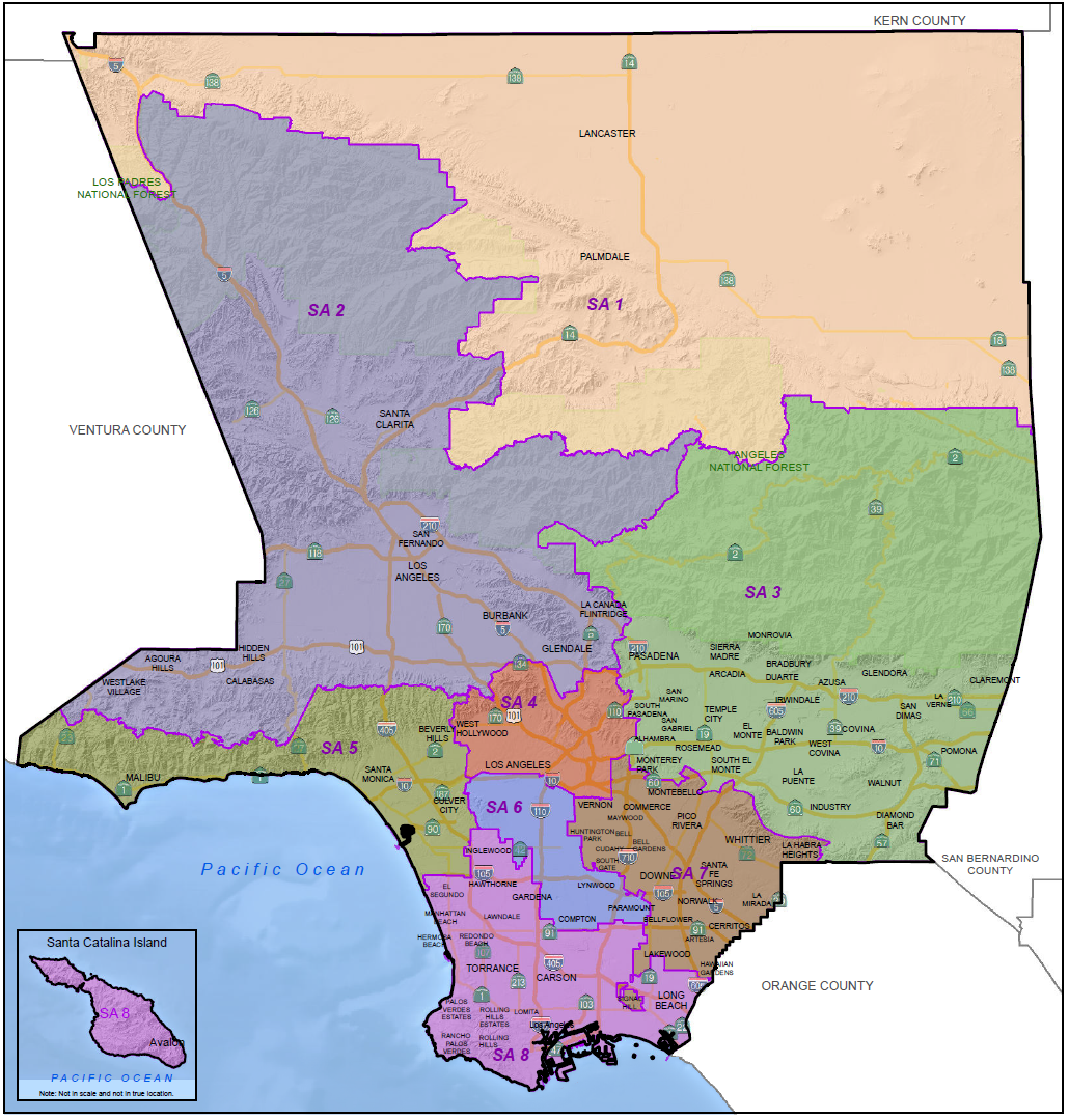 Los Angeles County DMH Service Area Map