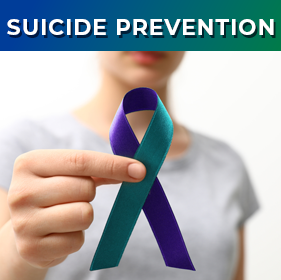 Suicide Prevention Badge with Teal & Purple Ribbon