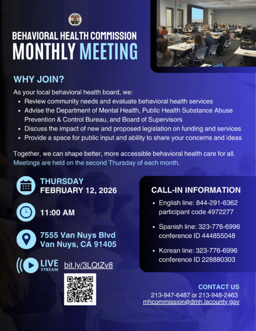Meeting flyer, date: 2/12/2026. time: 11am, location: 7555 Van Nuys Blvd., Van Nuys, CA 91405